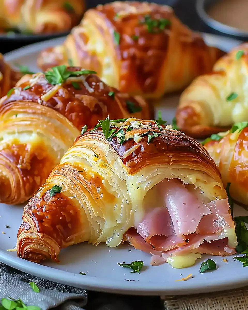 Baked Ham and Cheese Croissants: Easy Chicken Ham Delight