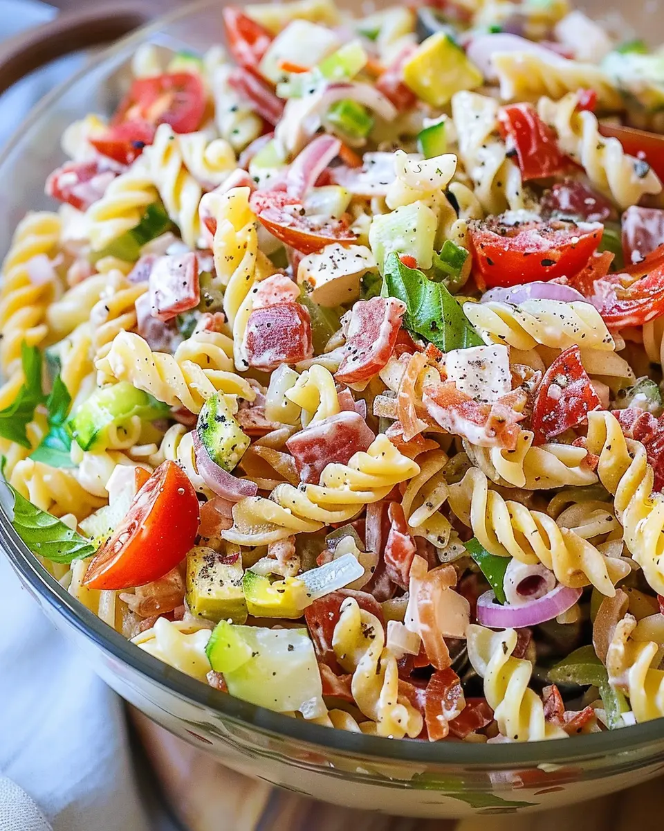 Italian Grinder Pasta Salad: A Flavorful Twist with Turkey Bacon and Chicken Ham