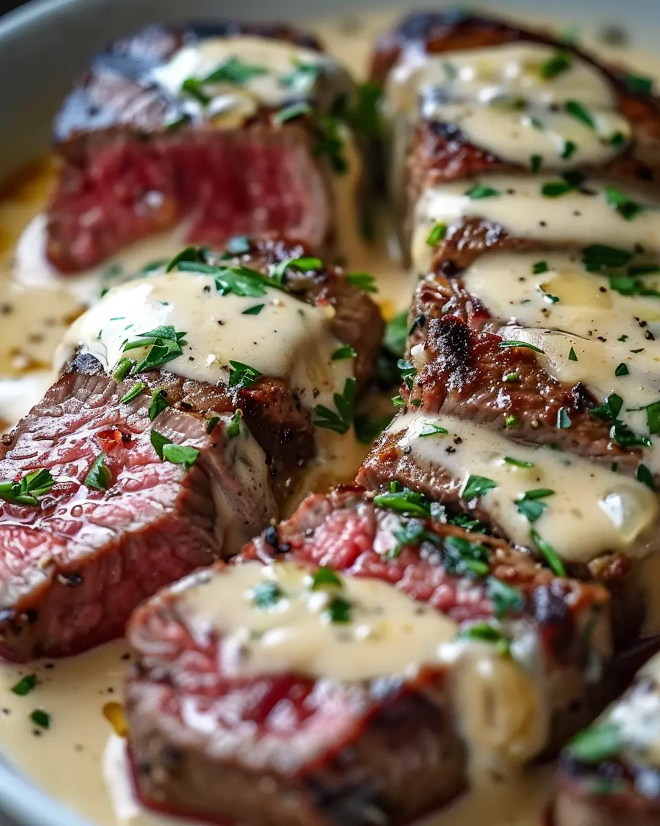 Steak with Creamy Garlic Sauce: An Indulgent Homemade Delight